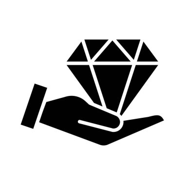 Elmas mücevher taşlı siluet tarzıyla el.