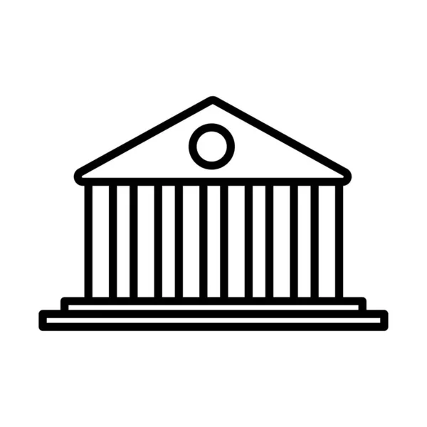 Bank building line style icon — Stock Vector