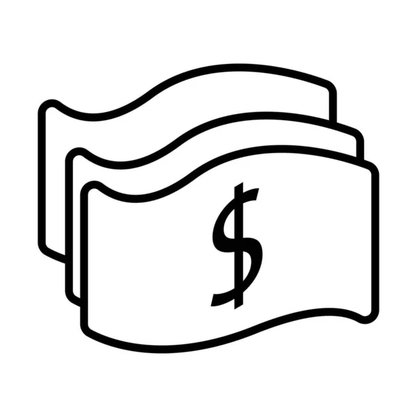 Facture dollars ligne style icône — Image vectorielle