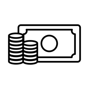 fatura ve madeni paralar dolar çizgi biçimi simgesi