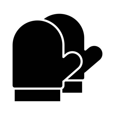 Mutfak eldivenleri siluet tarzı simge