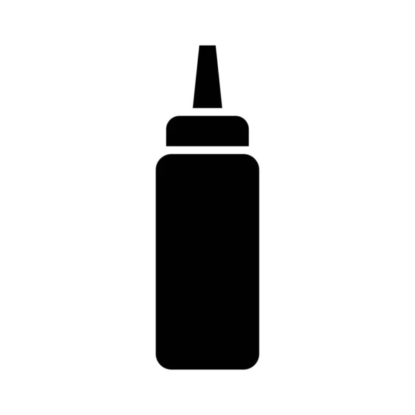 Sauce mustard bottle silhouette style icon — Stock Vector