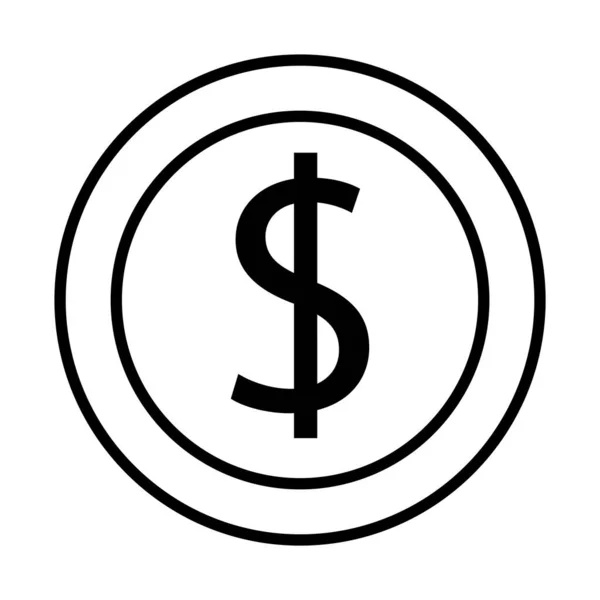 Νόμισμα δολάριο γραμμή στυλ — Διανυσματικό Αρχείο