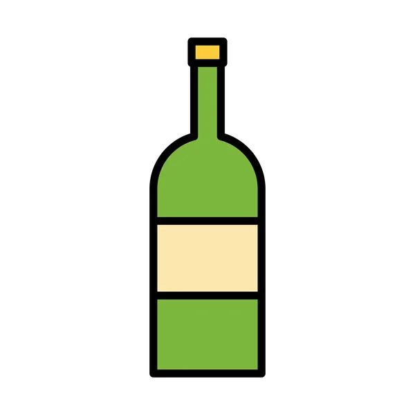 Vin flaske drikke fylde stil ikon – Stock-vektor