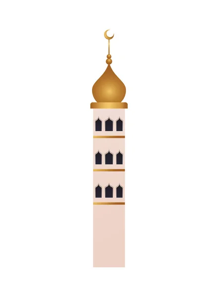 Ramadán kareen zlatá mešita chrám — Stockový vektor