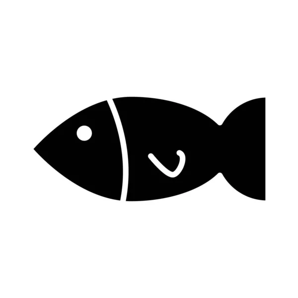 おいしい魚健康食品シルエットスタイル — ストックベクタ