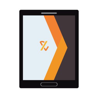 Turuncu ve beyaz kırtasiye şablonlu tablet