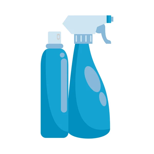 Splash spray botellas desinfectantes iconos — Vector de stock