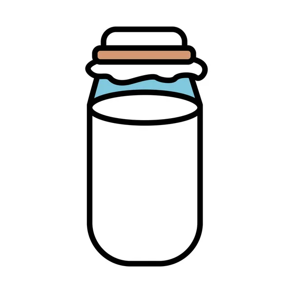 Milk jar fill style icon — Stock Vector