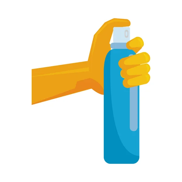 手与飞溅喷雾瓶消毒剂图标 — 图库矢量图片