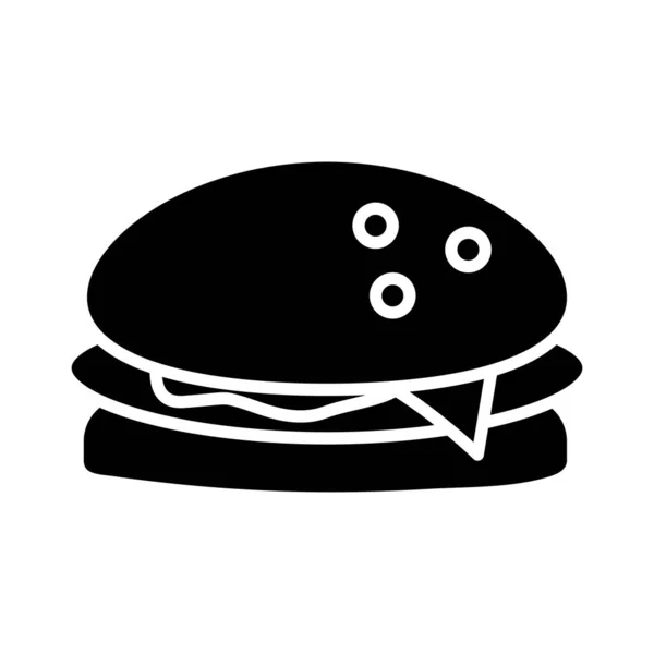 Heerlijke burger fast food silhouet stijl — Stockvector