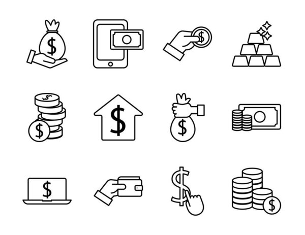 Иконки наборов денег
