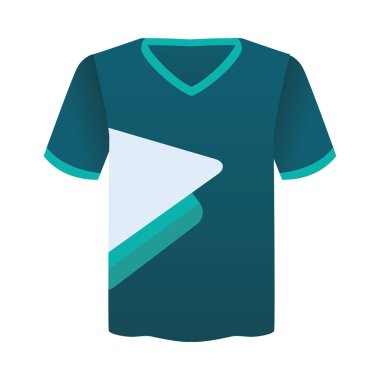 Mavi ve yeşil kırtasiye şablonlu gömlek