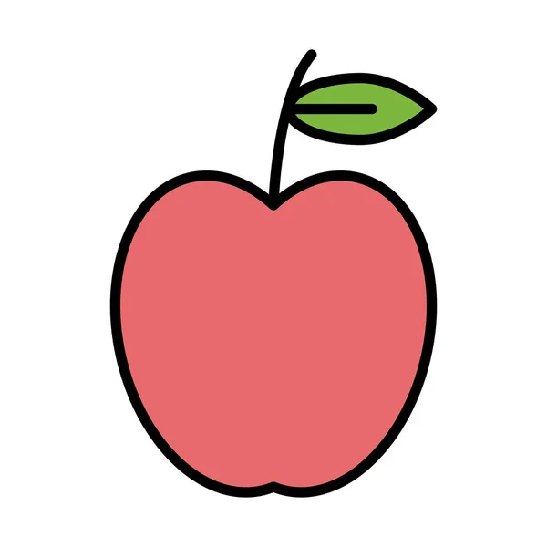 苹果新鲜水果健康食品灌装风格 — 图库矢量图片