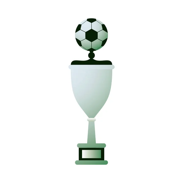 Kupa şampiyonluğu kupası olan futbol balonu. — Stok Vektör