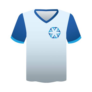 Mavi ve beyaz kırtasiye şablonlu gömlek