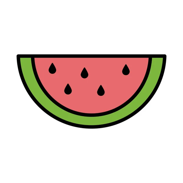 西瓜新鲜水果健康食品灌装风格 — 图库矢量图片