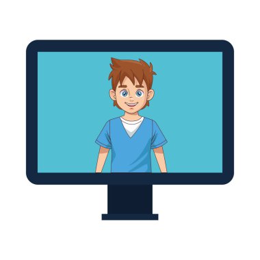 Masaüstü Avatar karakterindeki mutlu genç çocuk