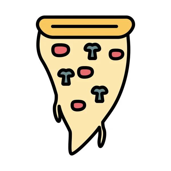 Delicious pizza fill style icon — Stock Vector