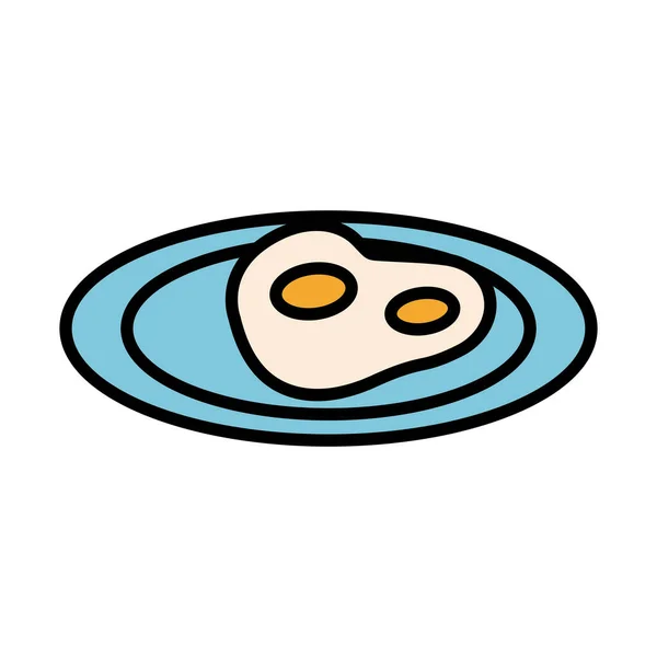 Deliciosos huevos papas fritas comida saludable relleno icono de estilo — Vector de stock