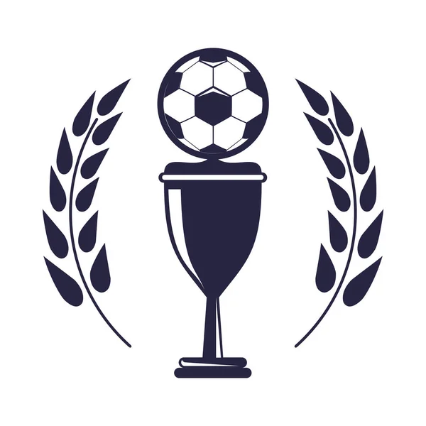 Futbol balonu kupa ile çelenk spor şampiyonasında — Stok Vektör
