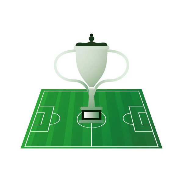 Футбольний спортивний табір з кубком трофею — стоковий вектор