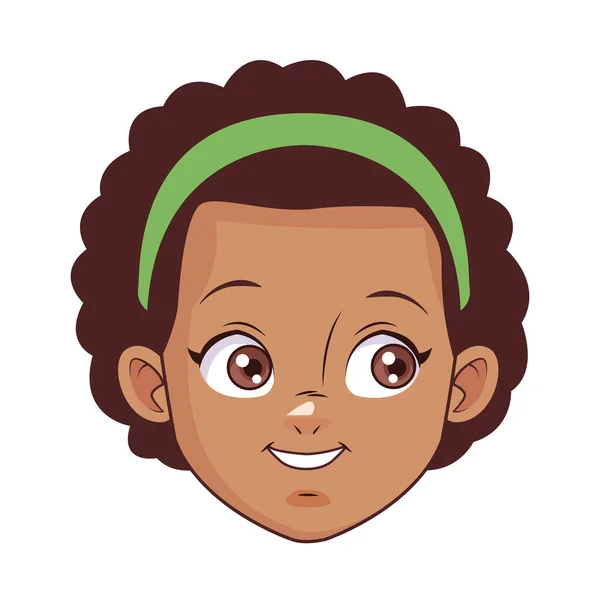 Glücklich afro kleine Mädchen Avatar-Charakter — Stockvektor