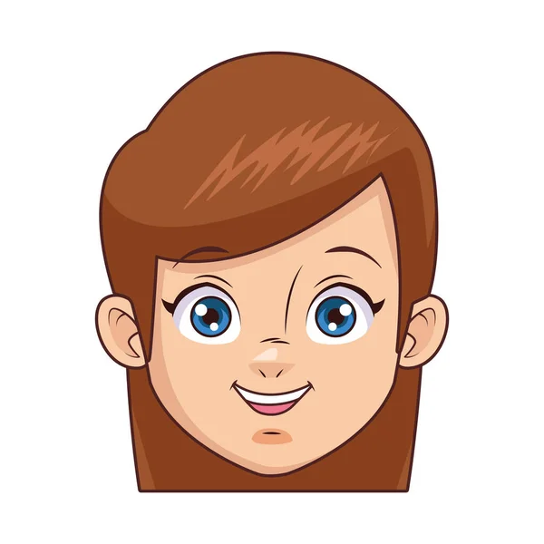 Heureux petite fille tête avatar personnage — Image vectorielle