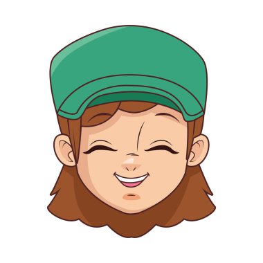 Mutlu küçük kız baş Avatar karakteri