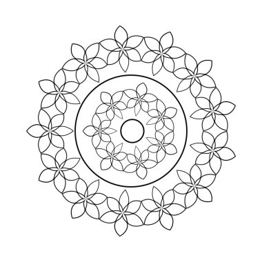 Çiçek mandala dekorasyonu izole edilmiş simge