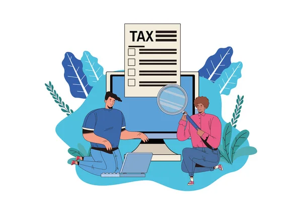 Vergi ödeyen çift — Stok Vektör
