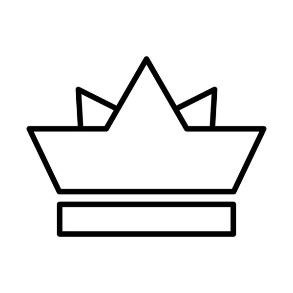 Coroa real do ícone de estilo linha infantil — Vetor de Stock