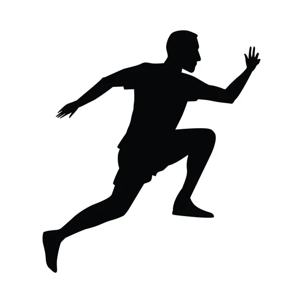 Silhouette eines athletischen Mannes beim Laufen — Stockvektor