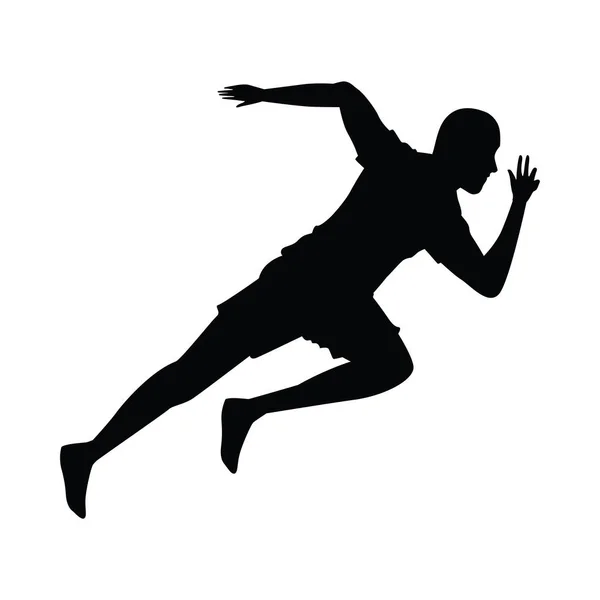 Silueta atletického muže běžícího — Stockový vektor