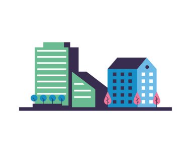 Ağaç şehir manzaralı binalar