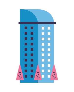 Ağaç şehir manzaralı bina