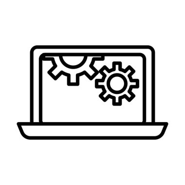 Dişliler dizüstü bilgisayar satır biçimi simgelerinde çalışır