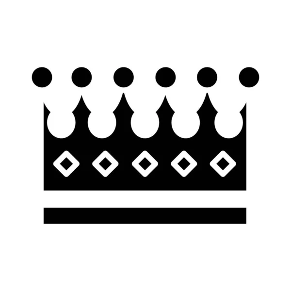 Coroa real de ícone de estilo silhueta contagem — Vetor de Stock