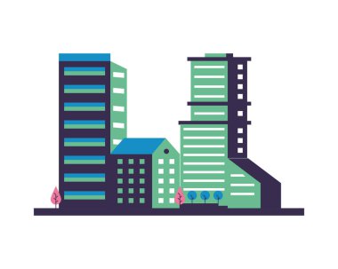 Ağaç şehir manzaralı binalar