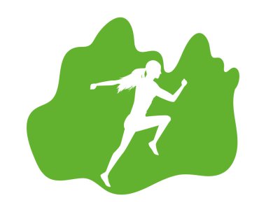 Koşan atletik kadın silueti
