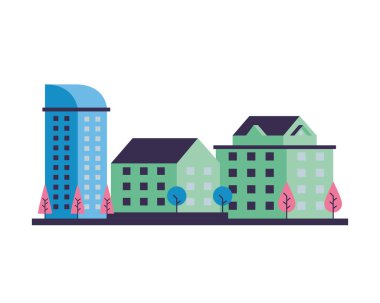 Ağaç şehir manzaralı binalar