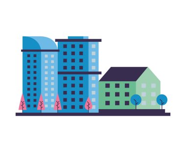 Ağaç şehir manzaralı binalar