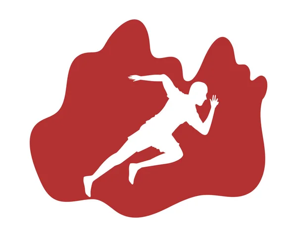 Силуэт бегущего спортсмена — стоковый вектор
