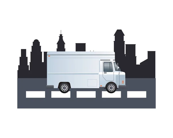Van-Vehicle-Branding im Straßenverkehr — Stockvektor
