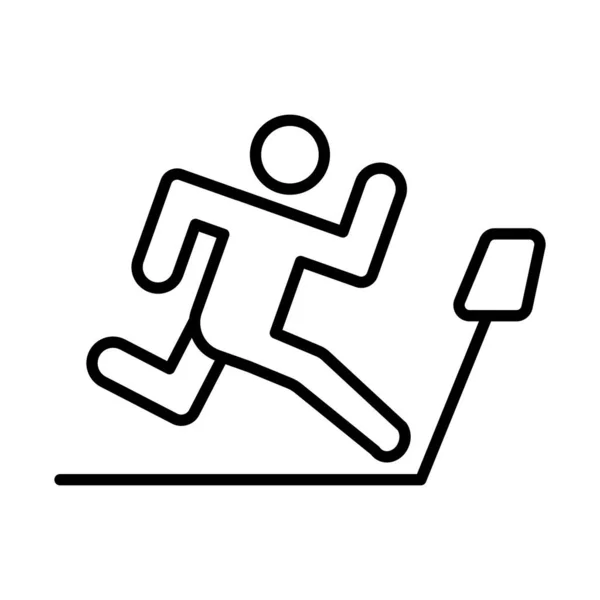 Figure avatar coureur dans l'icône de style de ligne de machine — Image vectorielle