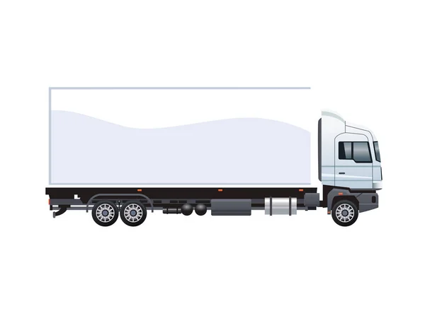 Samochód ciężarowy biały marki ikona izolowane — Wektor stockowy