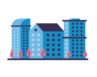 Ağaç şehir manzaralı binalar