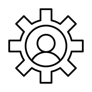 dişli makine insan avatar çizgisi biçimi simgesi ile çalışır