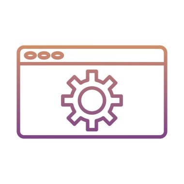 dişli makine web sayfası şablon gradyan satır biçimi simgesinde çalışır