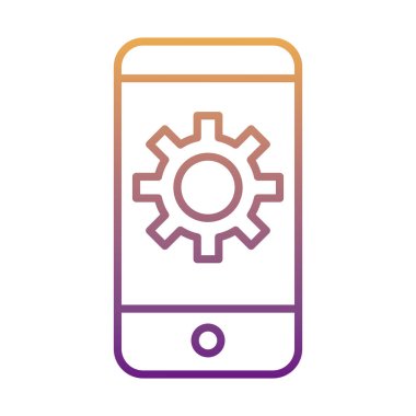 dişli makine akıllı telefon gradyan satır biçimi simgesinde çalışır